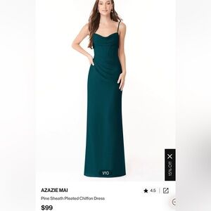 NWT AZAZIE Mai bridesmaid dress in pine. Size 4. Chiffon.